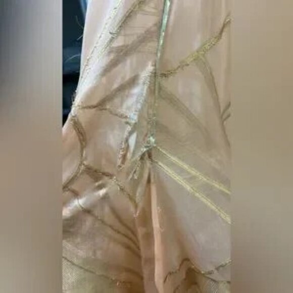 J. MENDEL Peach And Gold Bustier Ball GOWN Size 0/2 One Of A Kind Sample - Picture 3 of 16